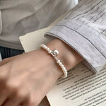 Pearl Heart Charm Bracelet