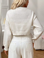 Strawberry Cropped Button-Up Cardigan