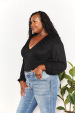 Culture Code Full Size V- Neck Bodysuit - Ladyez