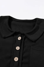 Waffle Knit Button Front Dress