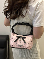 Bow Ruched Strap Crossbody Bag