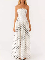 Ruched Printed Tube Maxi Dress