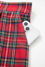 Plaid Wide-Leg Pants