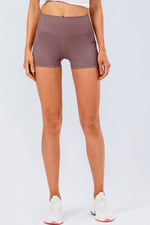 Slim Fit Wide Waistband Sports Shorts - Ladyez