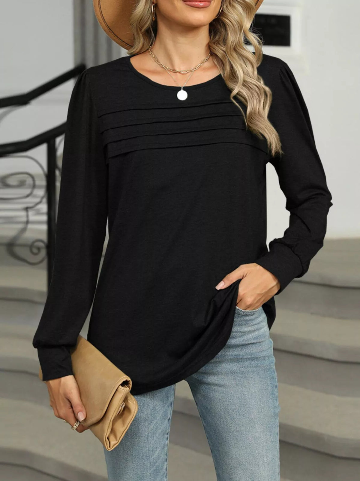 Long Sleeve Round Neck T-Shirt