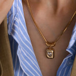 18K Gold-Plated Zircon Heart Necklace