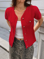 Button Down Short Sleeve Cardigan