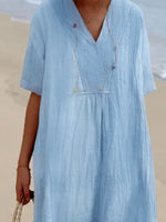 Casual Loose Short Sleeve Midi Dress