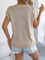 Cable-Knit Round Neck Knit Top