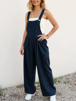 Oh Full Size Plaid Wide Leg Overalls with Pockets