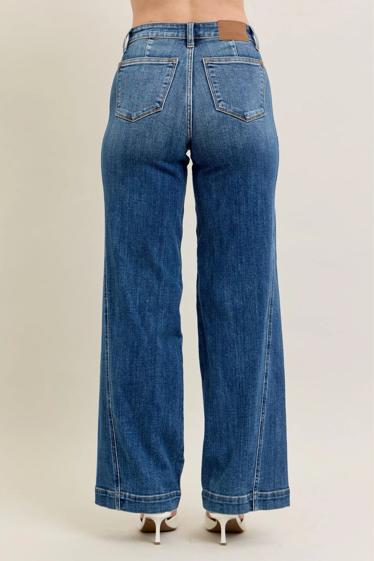 Judy Blue Full Size High Waist Wide Leg Jeans Plus Size - Ladyez