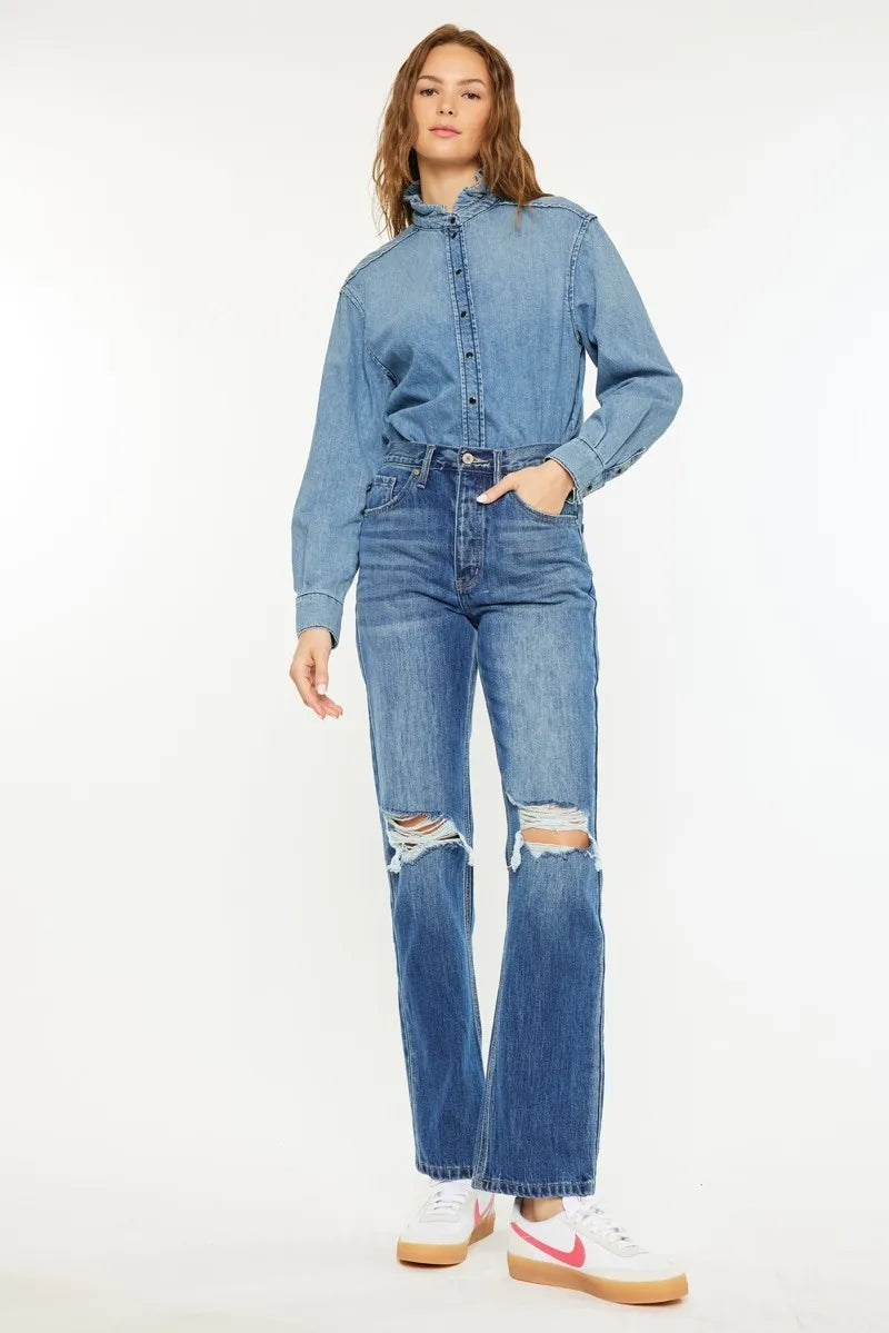Kancan Ultra High Rise 90's Boyfriend Jeans - Ladyez