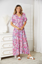 Double Take Multicolored V-Neck Maxi Dress - Ladyez