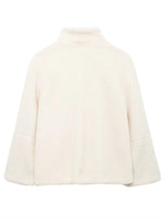 Turtleneck Zip Up Long Sleeve Plush Jacket