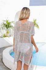 Angel Wings Openwork Slit V-Neck Cover Up - Ladyez
