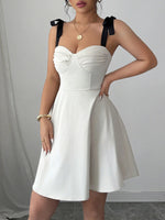 Sweetheart Neck Tie Shoulder Dress - Ladyez