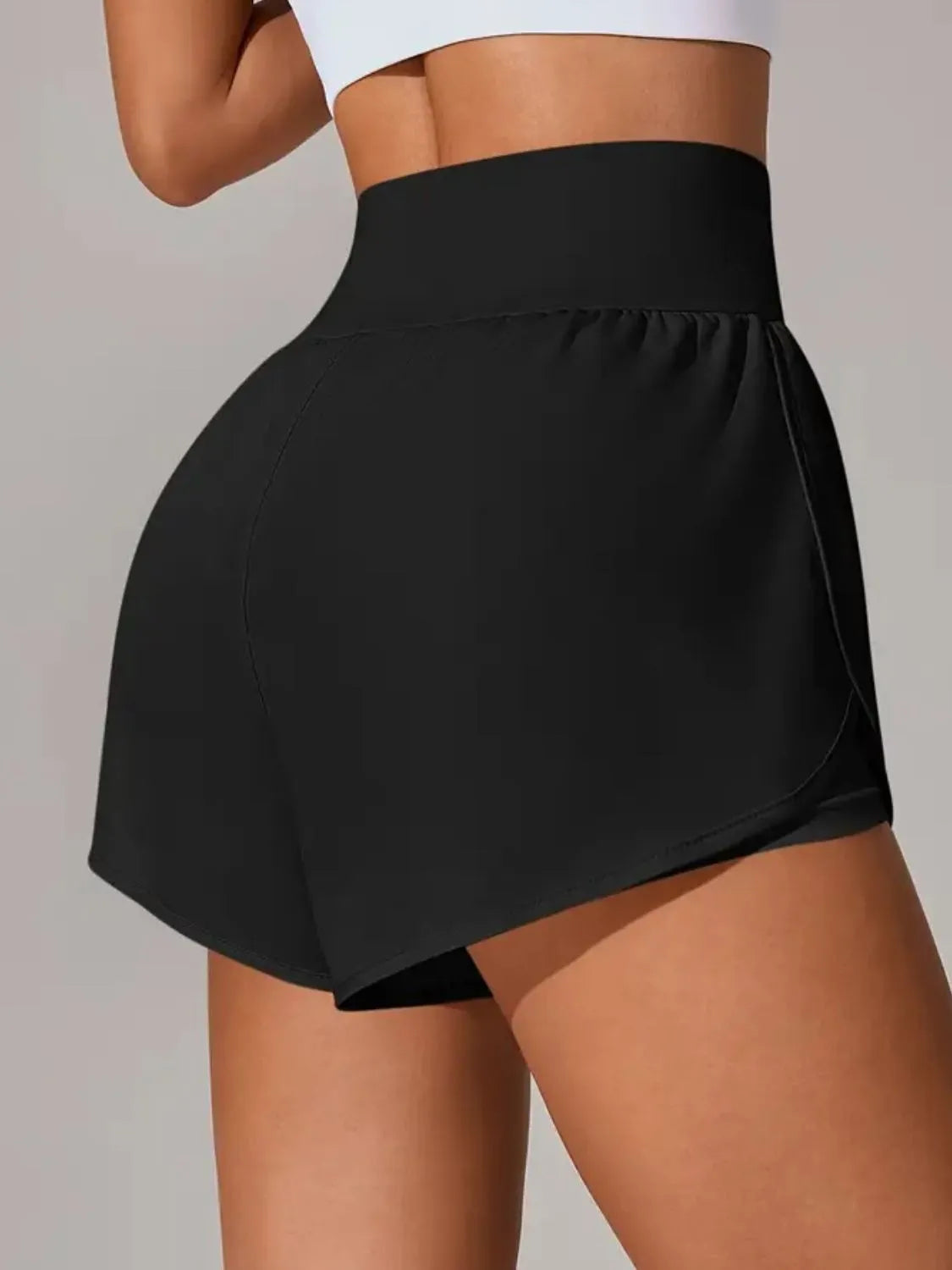 Pocketed High Waist Active Shorts - Ladyez