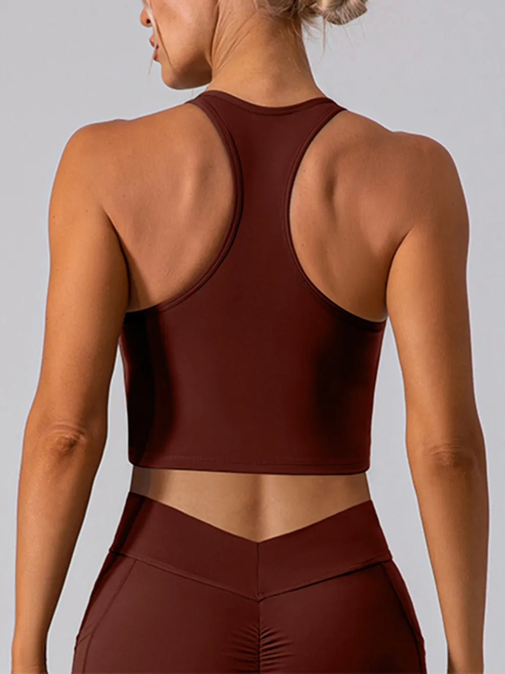 Square Neck Racerback Cropped Tank - Ladyez