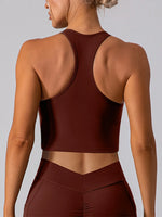 Square Neck Racerback Cropped Tank - Ladyez