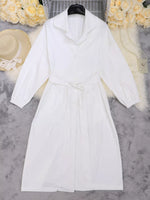 Tie Waist Midi Shirt Dress