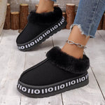 Round Toe Plush Lined Ankle Boots