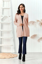 Cable-Knit Open Front Long Sleeve Cardigan