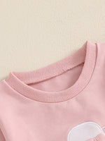 Children's Bunny Applique Top and Pants Outfit Set
