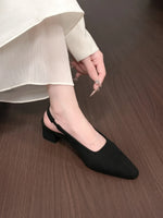 Point Toe Block Heel Pumps - Ladyez