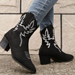 Point Toe Block Heels Boots