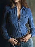 Vintage Button-Down Long Sleeve Shirt