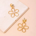 Alloy Flower Drop Earrings