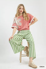 Umgee Vertical Stripe Wide Leg Pants