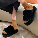 Fluffy Open Toe Slippers