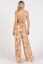 Mittoshop Flower Print Gathered Bust Sleeveless Jumpsuit - Ladyez