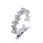 925 Sterling Silver Butterfly Open Ring