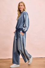 BiBi Washed Lace Contrast Sided Jeans