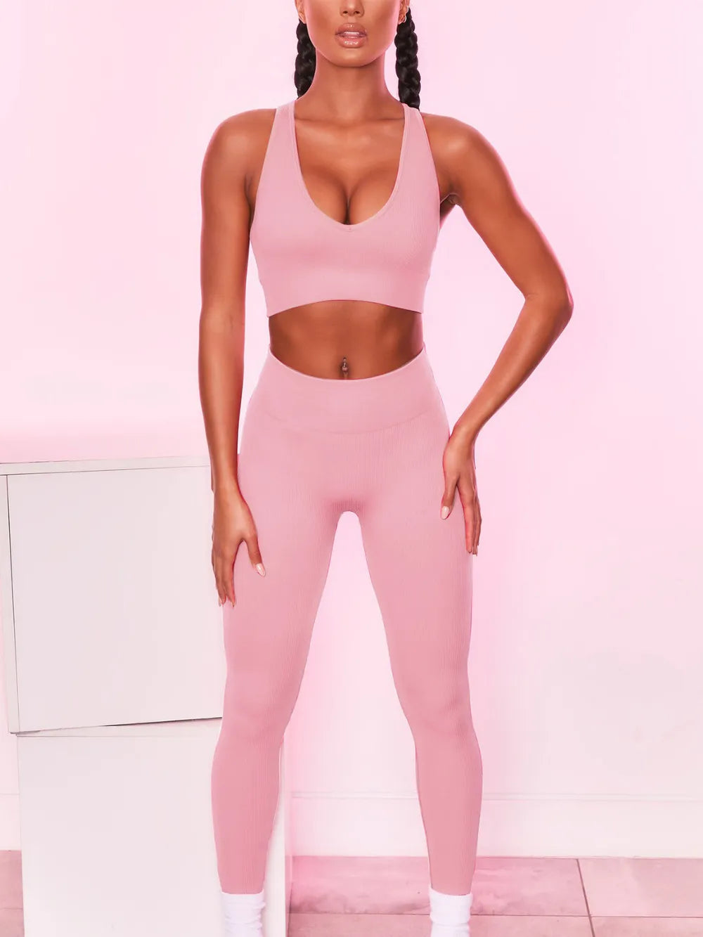 Scoop Neck Wide Strap Active Bra - Ladyez