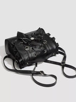 Ruffled Lace Up Bow Backpack Bag