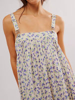 Floral Print Square Neck Summer Dress