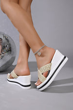Woven Strap Wedge Sandals