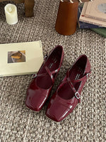 Crisscross Buckle Square Toe Mary Jane Loafers