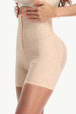 Full Size Hook-and-Eye Shaping Shorts - Ladyez