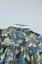 Ruffled Short Sleeve Floral Summer Blouse