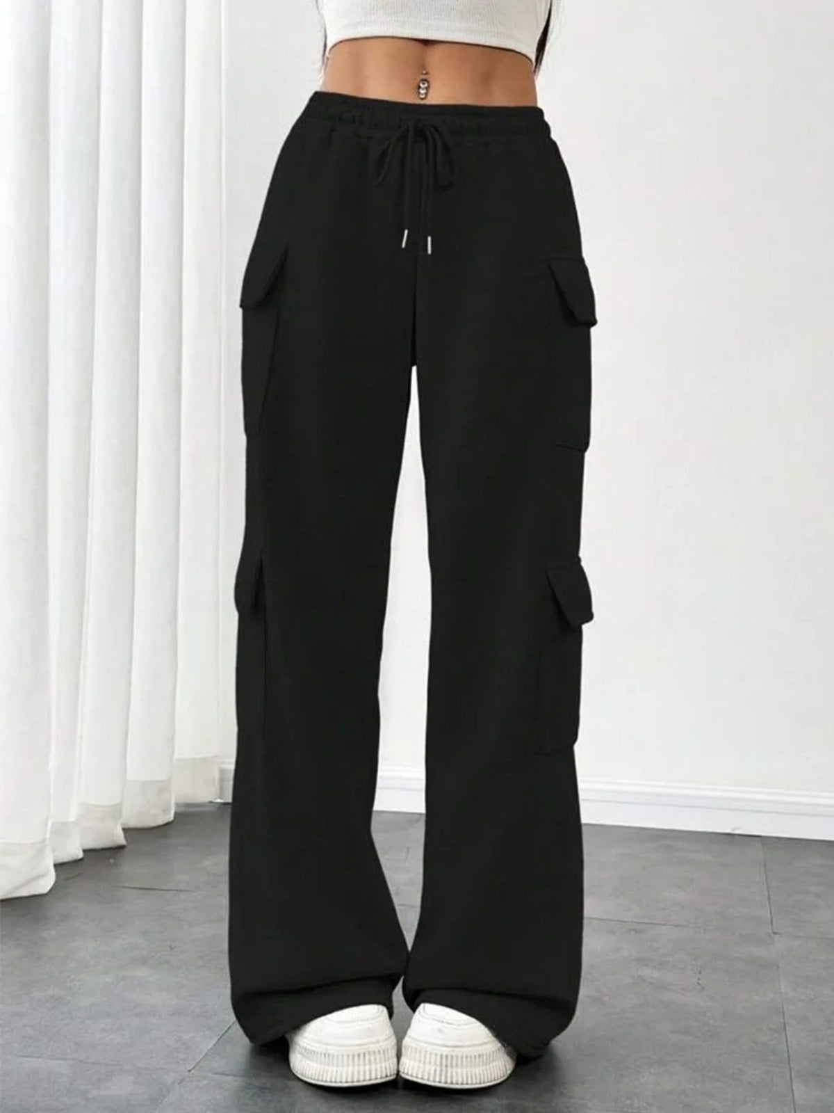 Casual Drawstring Loose Fit Pants
