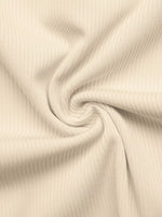 Ribbed V-Neck Long Sleeve Bodysuit with Contrast Trim
