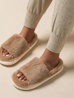 Fluffy Open Toe Comfort Slippers - Ladyez