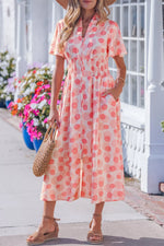 Polka Dot Puff Sleeve Midi Dress