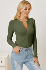 Zip Up Long Sleeve Bodysuit - Ladyez