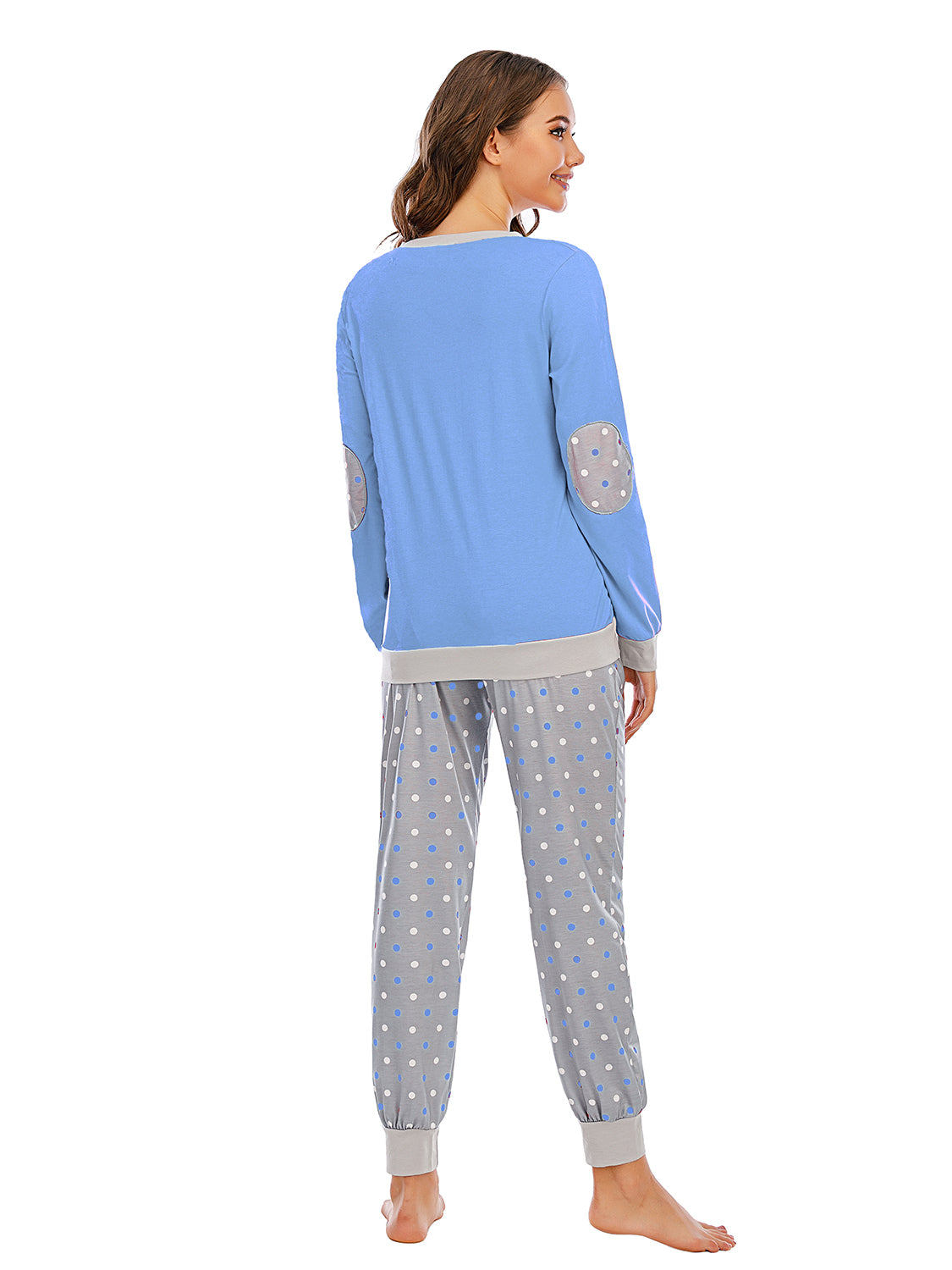 Long Sleeve Top and Polka Dot Pants Set - Ladyez