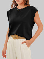 Florira Round Neck Cap Sleeve T-Shirt - Ladyez